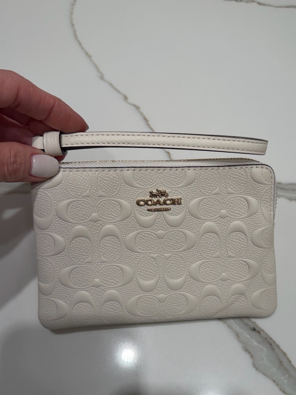 NWT Coach Corner Zip Wristlet - White - Picture 4 of 12
